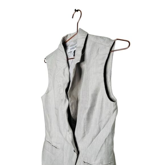 DEREK LAM 10 CROSBY Gray Linen Blend Sleeveless Taylor Vest Size 2 - Picture 4 of 16